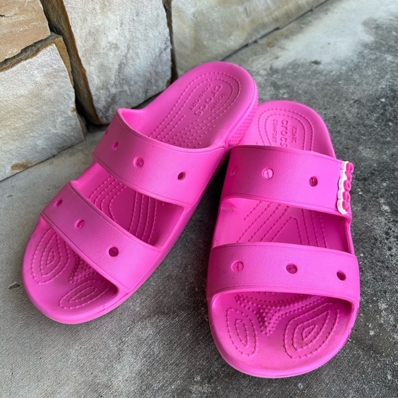 CROCS classic pink Iconic Comfort sandal Sz-W7 & M5.    I - Picture 4 of 10
